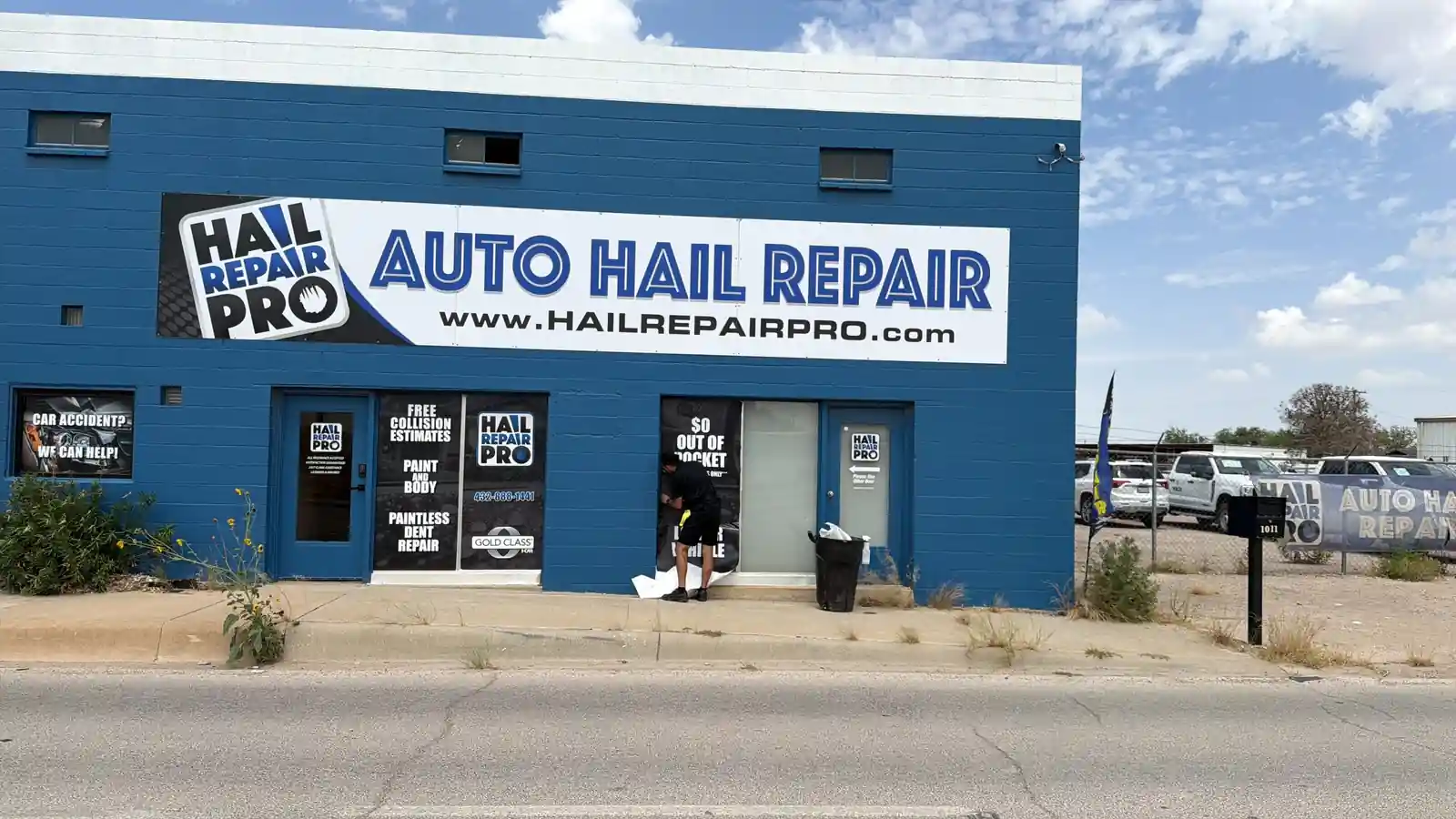 Auto Hail Repair being performed at Hail Repair Pro Midland - HRP Collision in Midland, TX
